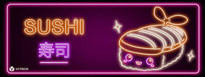 Neon Sushi Large Mouse Pad