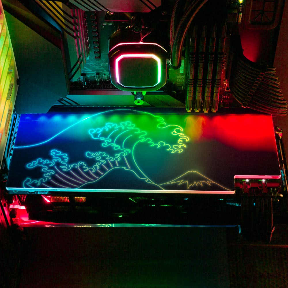 Neon Wave RGB GPU Backplate - Donnie Art - V1Tech