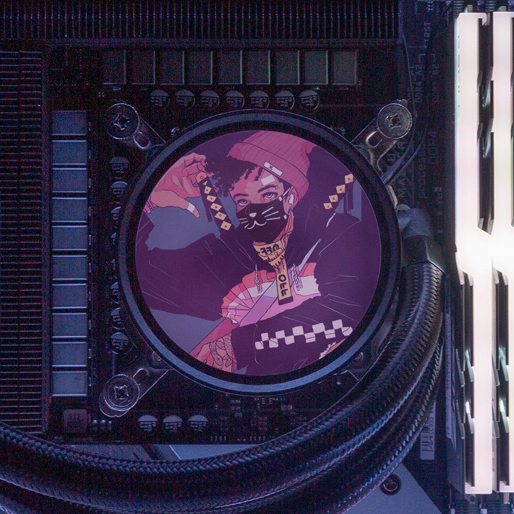Ninja Boy AIO Cover for DeepCool Castle 240EX 280EX 360EX Addressable RGB - Annicelric - V1Tech