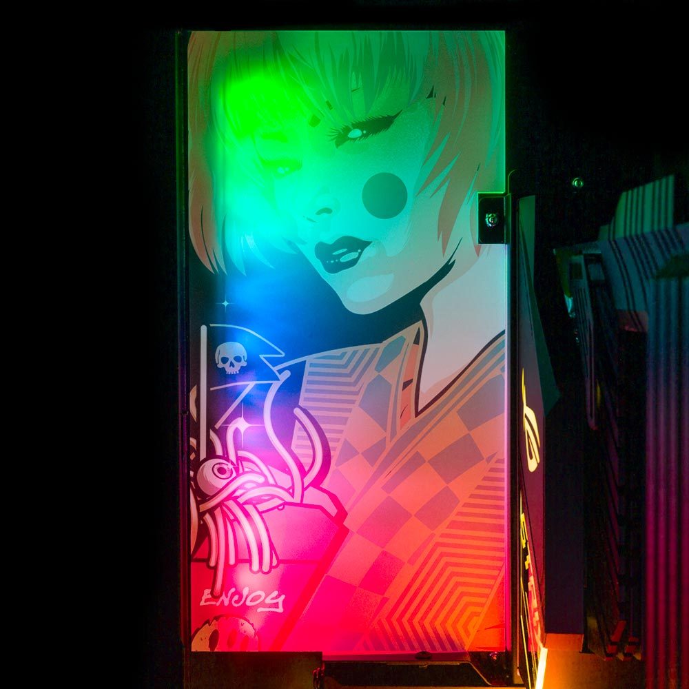Noodles Geisha Lian Li O11 and Dynamic and XL Rear Panel Plate Cover with ARGB LED Lighting - HeyMoonly - V1Tech