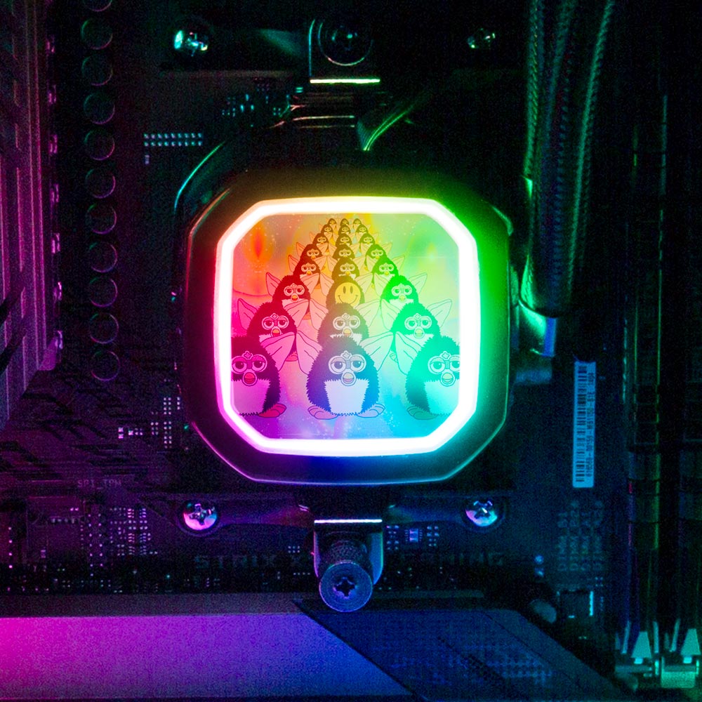 Party Vibes AIO Cover for Corsair RGB Hydro Platinum and Pro Series (H100i, H115i, H150i, H100X, XT, X, SE, H60) - Javilostcontrol - V1Tech