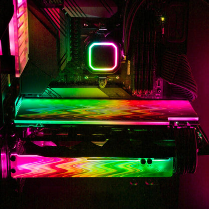 Rainbow Fire Dance RGB GPU Support Bracket - StellarFire - V1Tech
