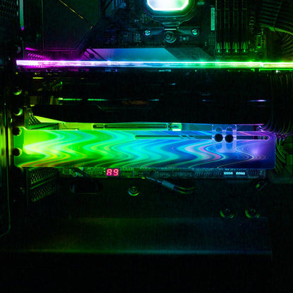 Rainbow Fire Dance RGB GPU Support Bracket - StellarFire - V1Tech