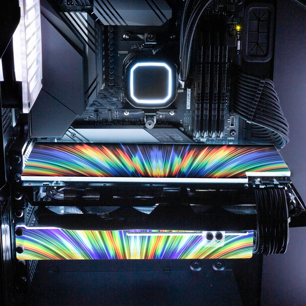 Rainbow Fountain RGB GPU Support Bracket - StellarFire - V1Tech