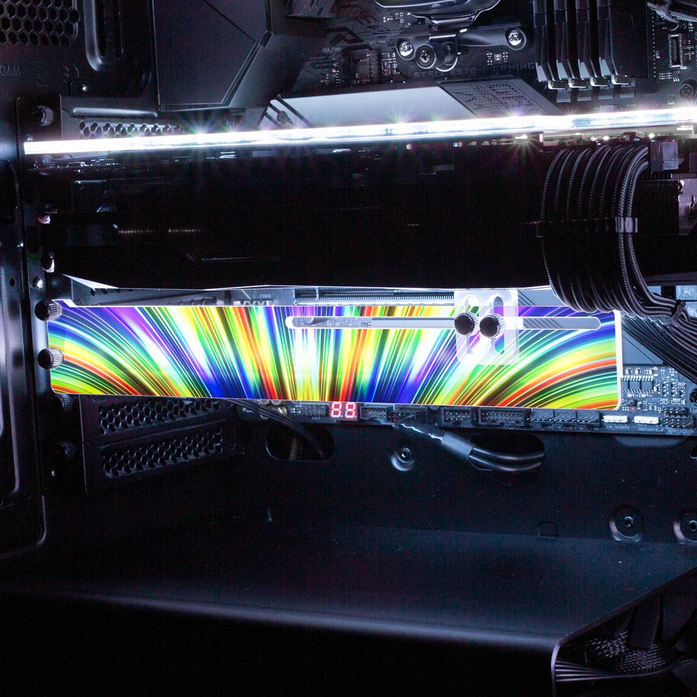 Rainbow Fountain RGB GPU Support Bracket - StellarFire - V1Tech