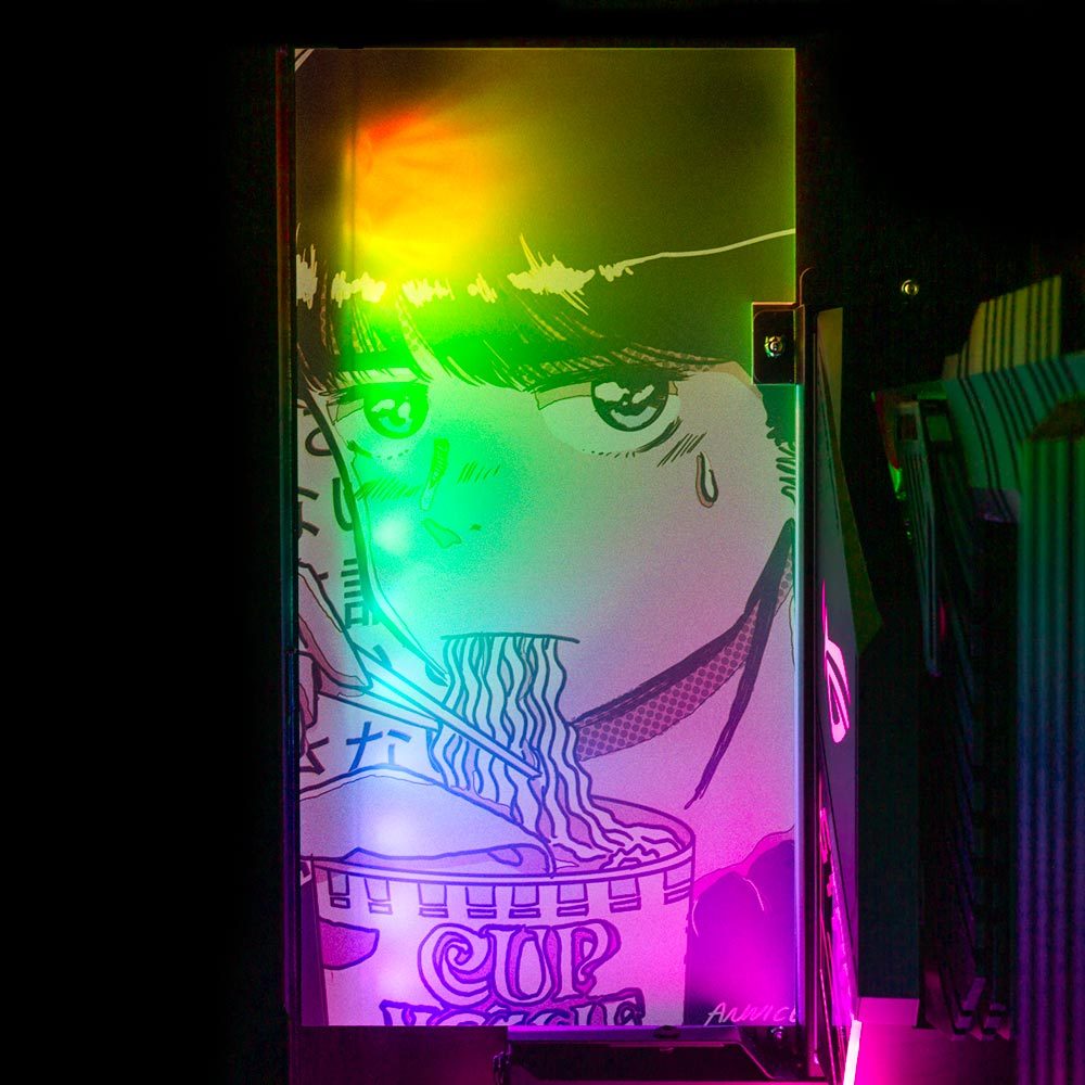 Ramen Boy Lian Li O11 and Dynamic and XL Rear Panel Plate Cover with ARGB LED Lighting - Annicelric - V1Tech