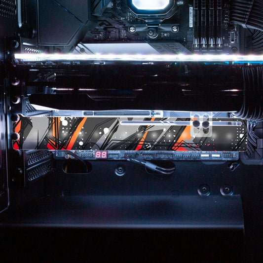 Red 80s Fury RGB GPU Support Bracket - V1Tech