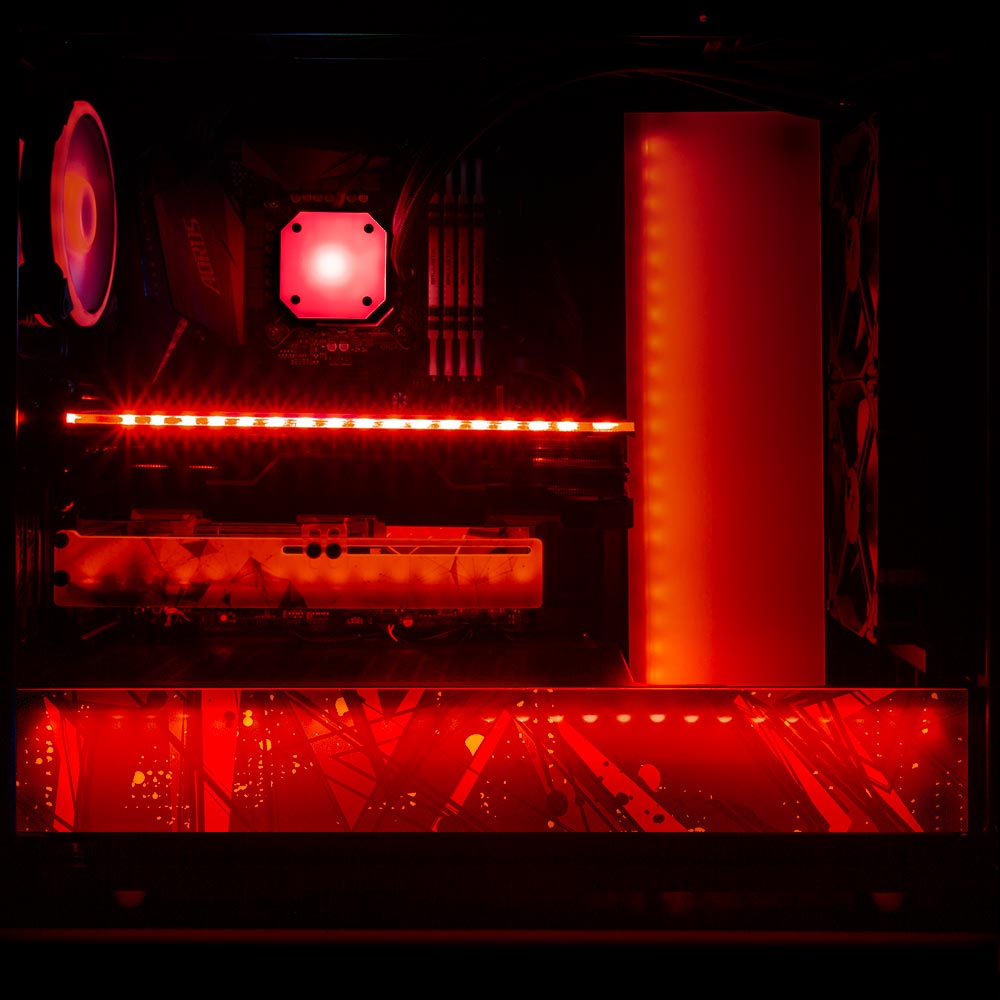 Red 80s Fury RGB PSU Shroud Cover - V1Tech