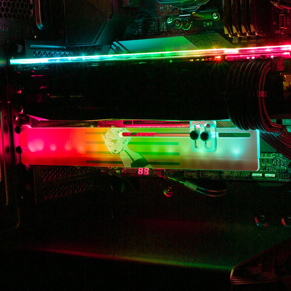 Red Demon RGB GPU Support Bracket - YacilArt - V1Tech