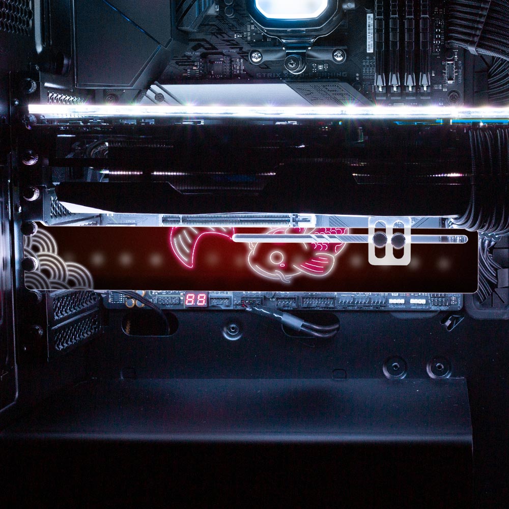 Red Neon Carpe Koi RGB GPU Support Bracket - Donnie Art - V1Tech