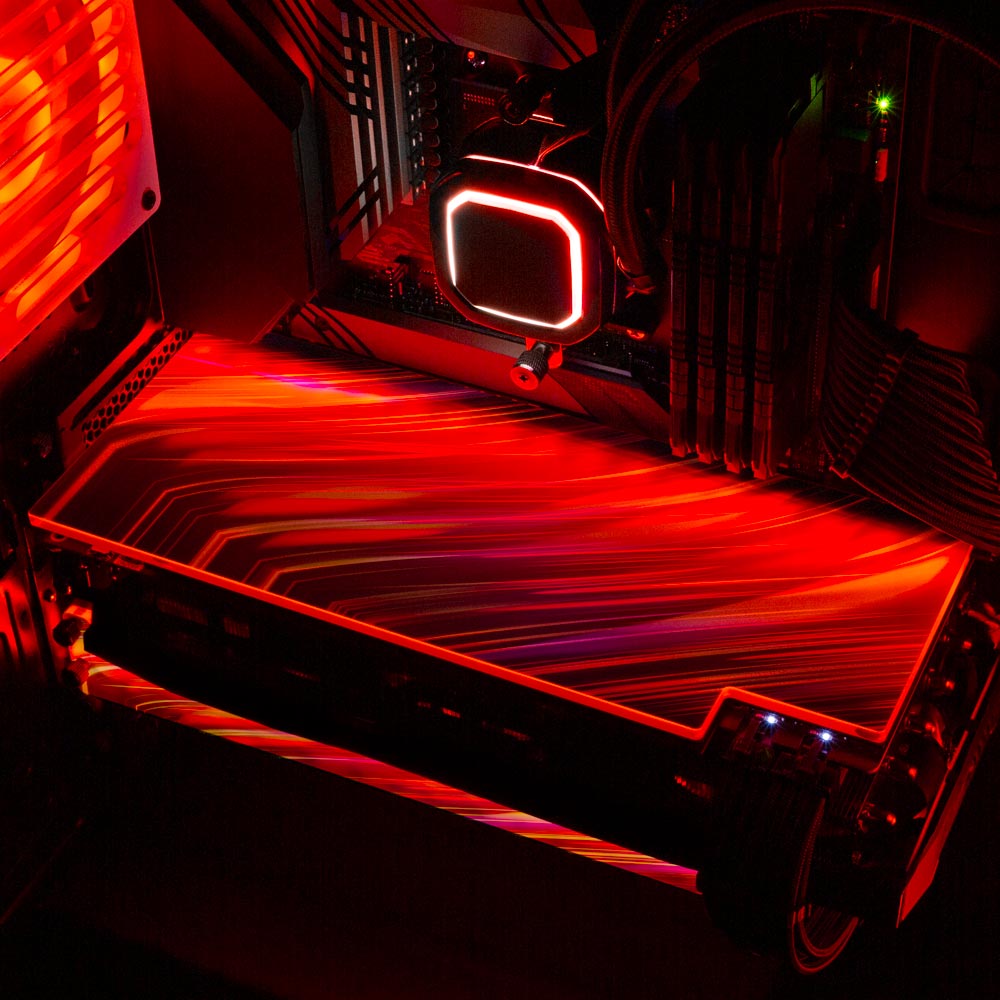 Red Wave RGB GPU Backplate - StellarFire - V1Tech