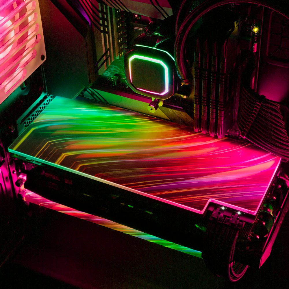Red Wave RGB GPU Backplate - StellarFire - V1Tech