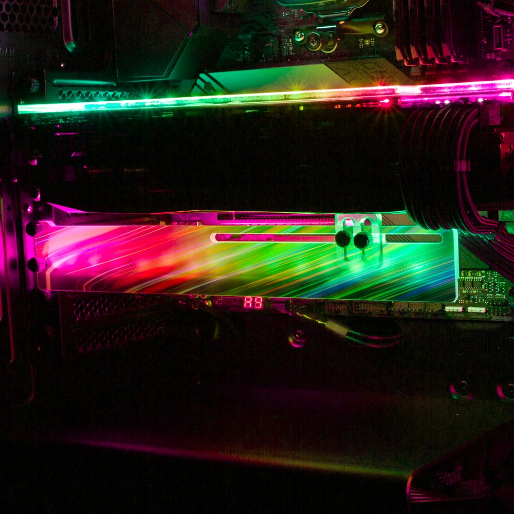 Red Wave RGB GPU Support Bracket - StellarFire - V1Tech