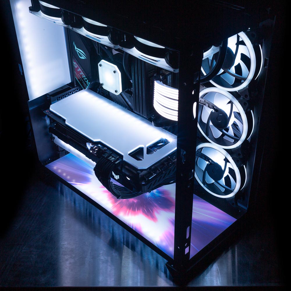 Retro Portal Lian Li O11 Dynamic and XL Bottom Panel Plate Cover with ARGB LED Lighting - V1Tech
