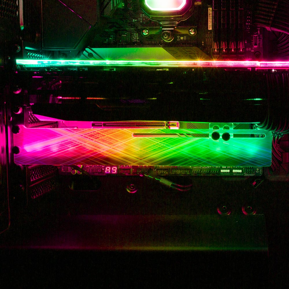 Ruby Emerald Sapphire RGB GPU Support Bracket - StellarFire - V1Tech