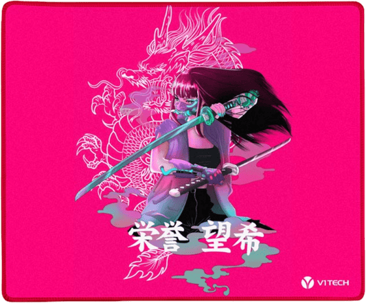 Samurai Pink Medium Mouse Pad - Kanashi_hitoo - V1Tech