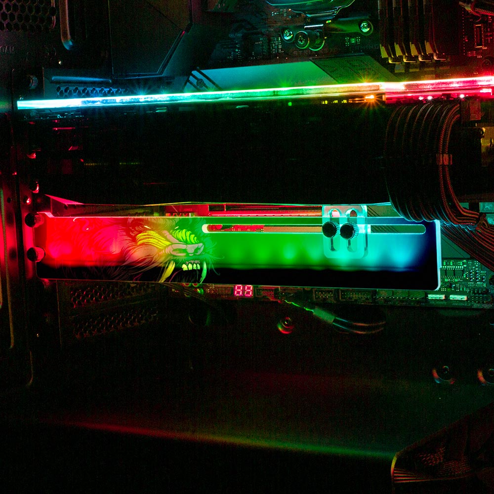 Saru the Green RGB GPU Support Bracket - Daniele Caruso - V1Tech