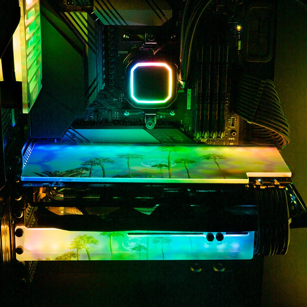 Sinergy RGB GPU Support Bracket - Cajuca Art - V1Tech
