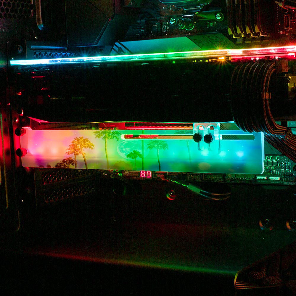 Sinergy RGB GPU Support Bracket - Cajuca Art - V1Tech