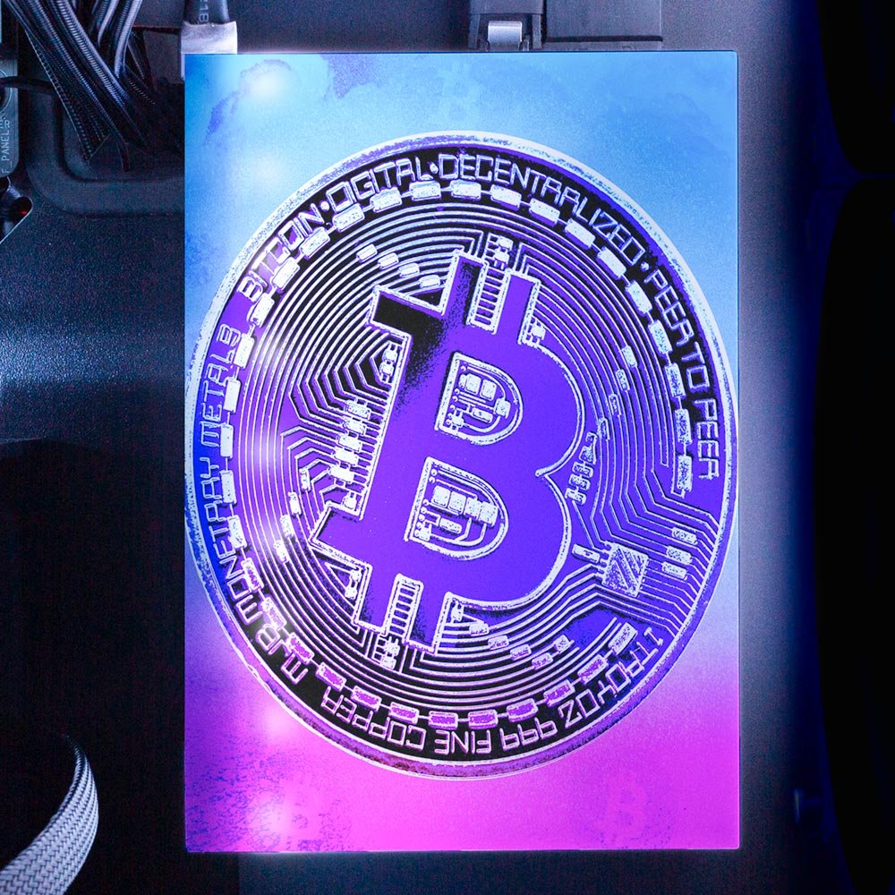 Soul of the Retro Bitcoin RGB HDD Cover Vertical - Donnie Art - V1Tech