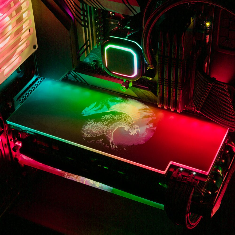 Soul of the Retrowave 2 RGB GPU Backplate - Donnie Art - V1Tech