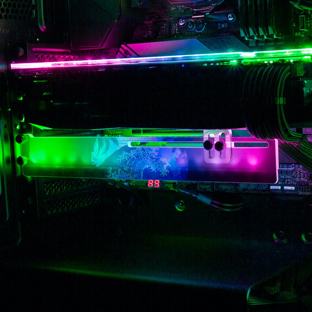 Soul of the Retrowave 2 RGB GPU Support Bracket - Donnie Art - V1Tech