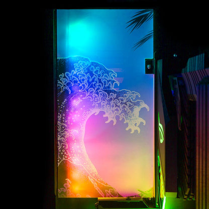 Soul of the Retrowave Lian Li O11 and Dynamic and XL Rear Panel Plate Cover with ARGB LED Lighting - Donnie Art - V1Tech