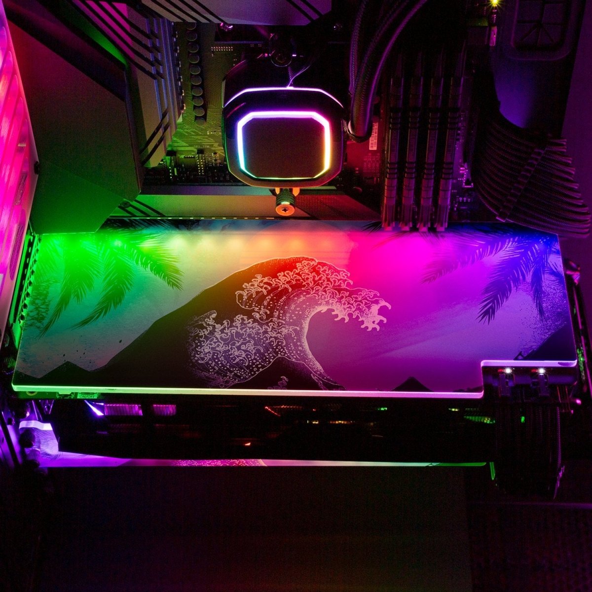 Soul of the Retrowave RGB GPU Backplate - Donnie Art - V1Tech