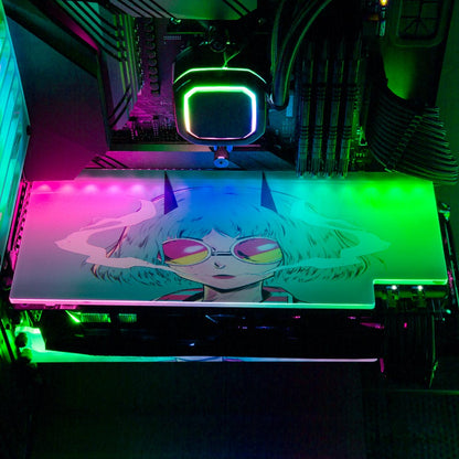 Striped Anime Girl RGB GPU Backplate - YacilArt - V1Tech