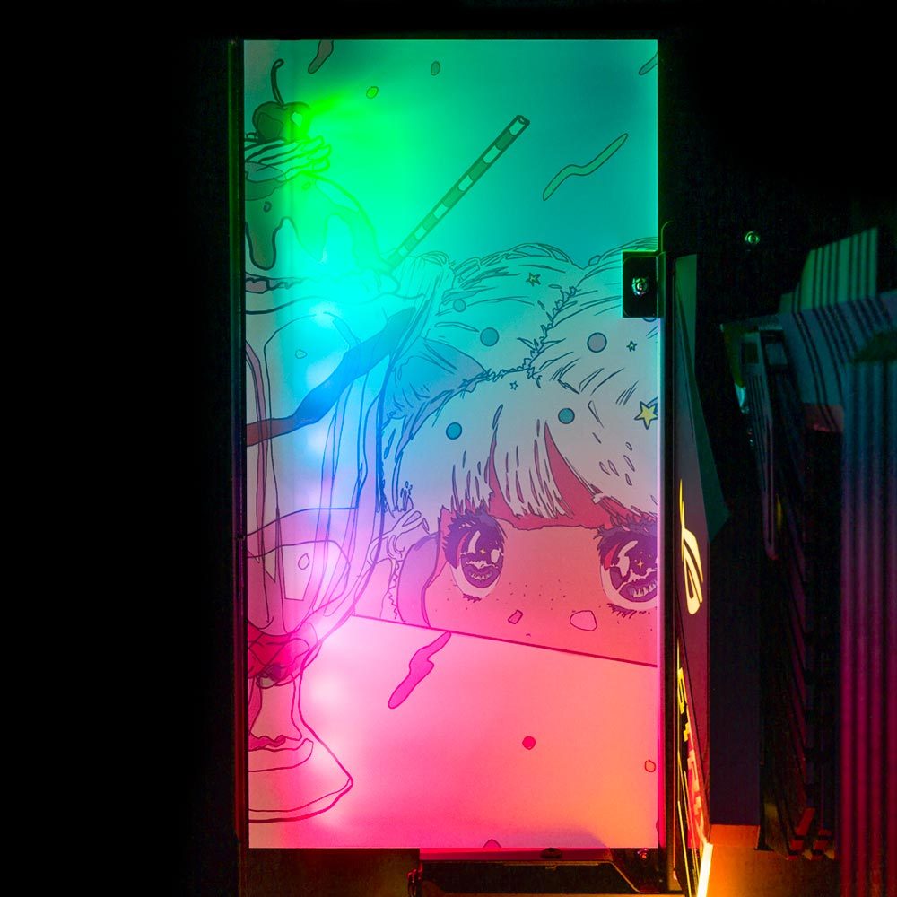 Sundae Girl Lian Li O11 and Dynamic and XL Rear Panel Plate Cover with ARGB LED Lighting - Annicelric - V1Tech