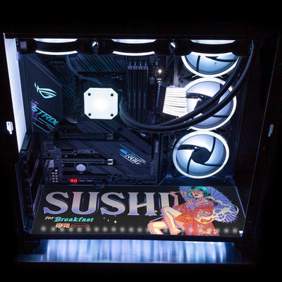 Sushi Perched Geisha Lian Li O11 Dynamic and XL Bottom Panel Plate Cover with ARGB LED Lighting