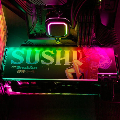 Sushi Perched Geisha RGB GPU Backplate - HeyMoonly - V1Tech