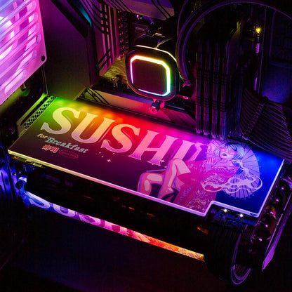 Sushi Perched Geisha RGB GPU Backplate - HeyMoonly - V1Tech