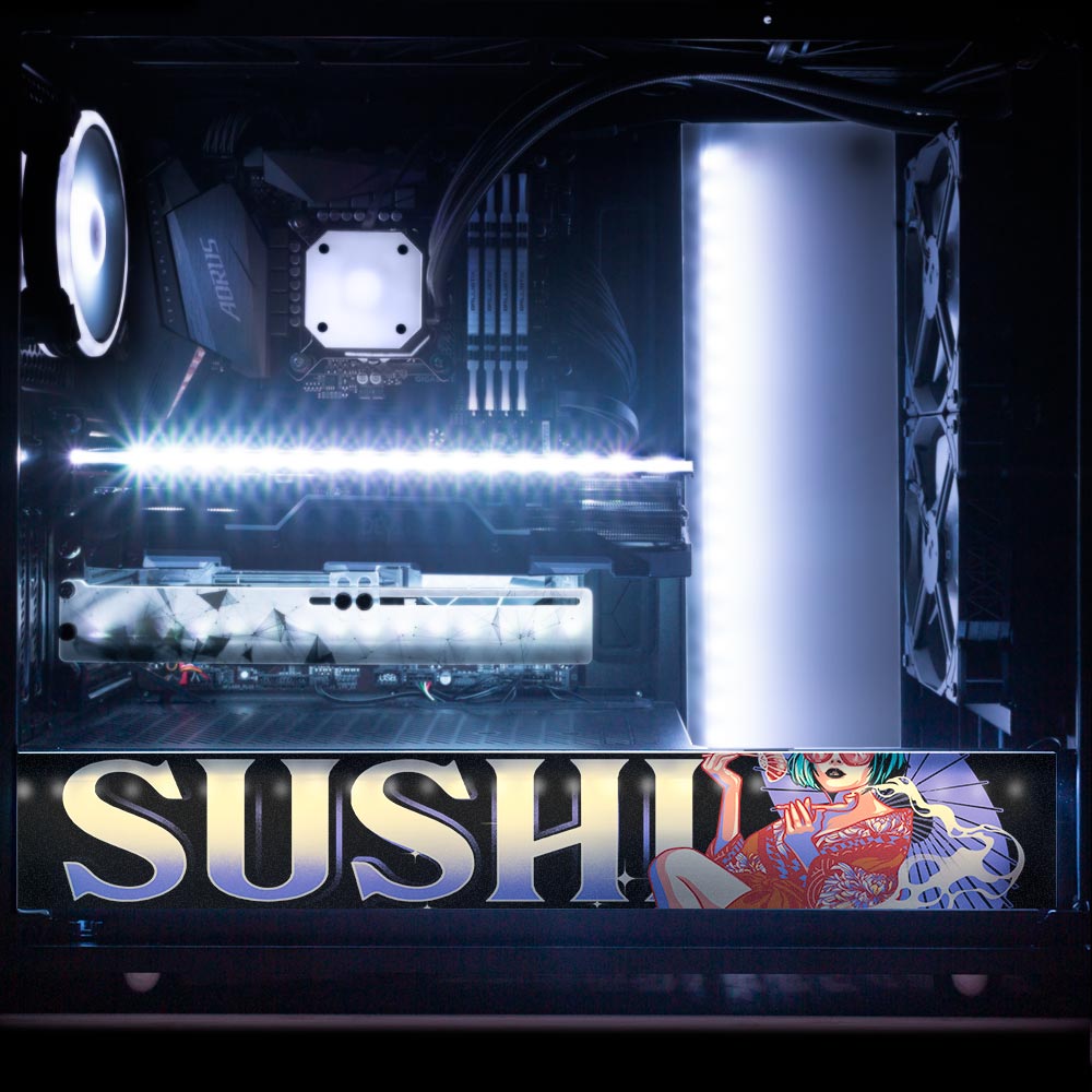 Sushi Perched Geisha RGB PSU Shroud Cover - HeyMoonly - V1Tech