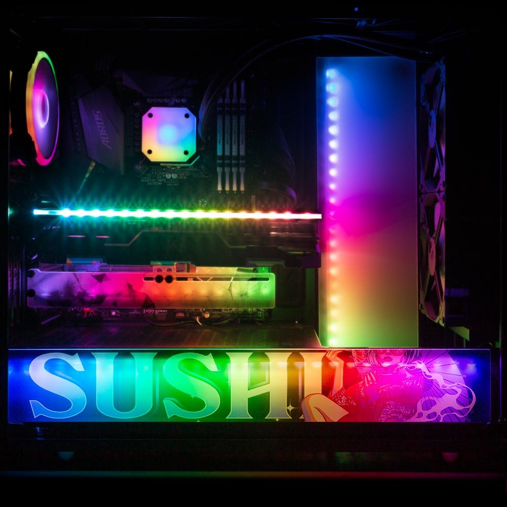 Sushi Perched Geisha RGB PSU Shroud Cover - HeyMoonly - V1Tech