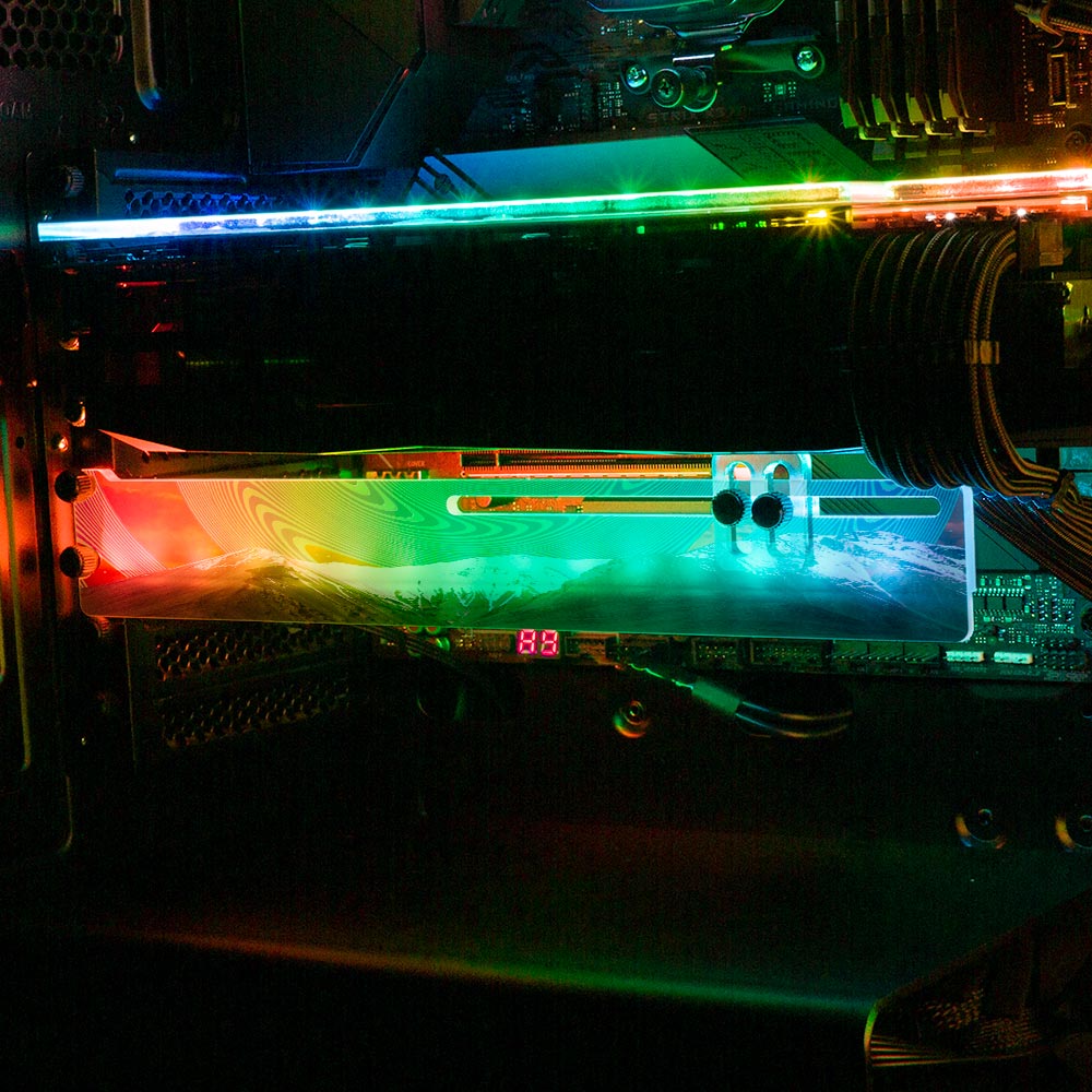 Swimming RGB GPU Support Bracket - Cajuca Art - V1Tech