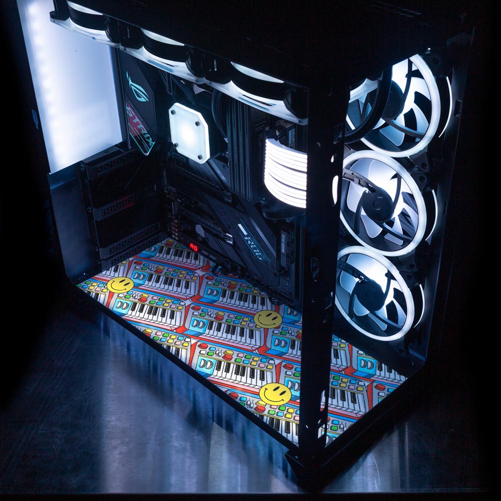 Synth Pop Lian Li O11 Dynamic and XL Bottom Panel Plate Cover with ARGB LED Lighting - Javilostcontrol - V1Tech