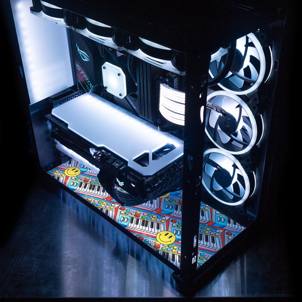 Synth Pop Lian Li O11 Dynamic and XL Bottom Panel Plate Cover with ARGB LED Lighting - Javilostcontrol - V1Tech