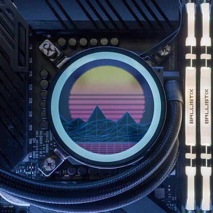 Synthwave Sunset AIO Cover for Cooler Master MasterLiquid Mirror CM ML240 ML280 ML360 ARGB - V1Tech