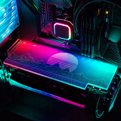 Synthwave Sunset RGB GPU Backplate - V1Tech