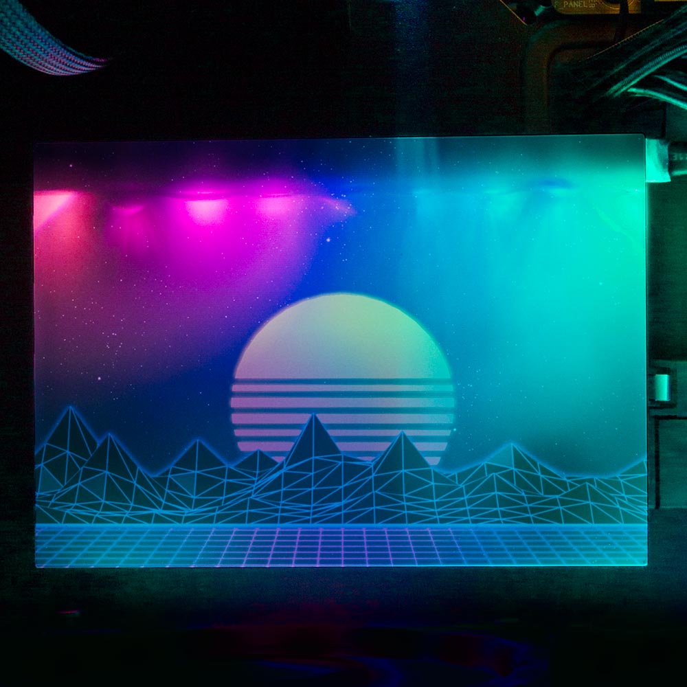 Synthwave Sunset RGB HDD Cover Horizontal - V1Tech
