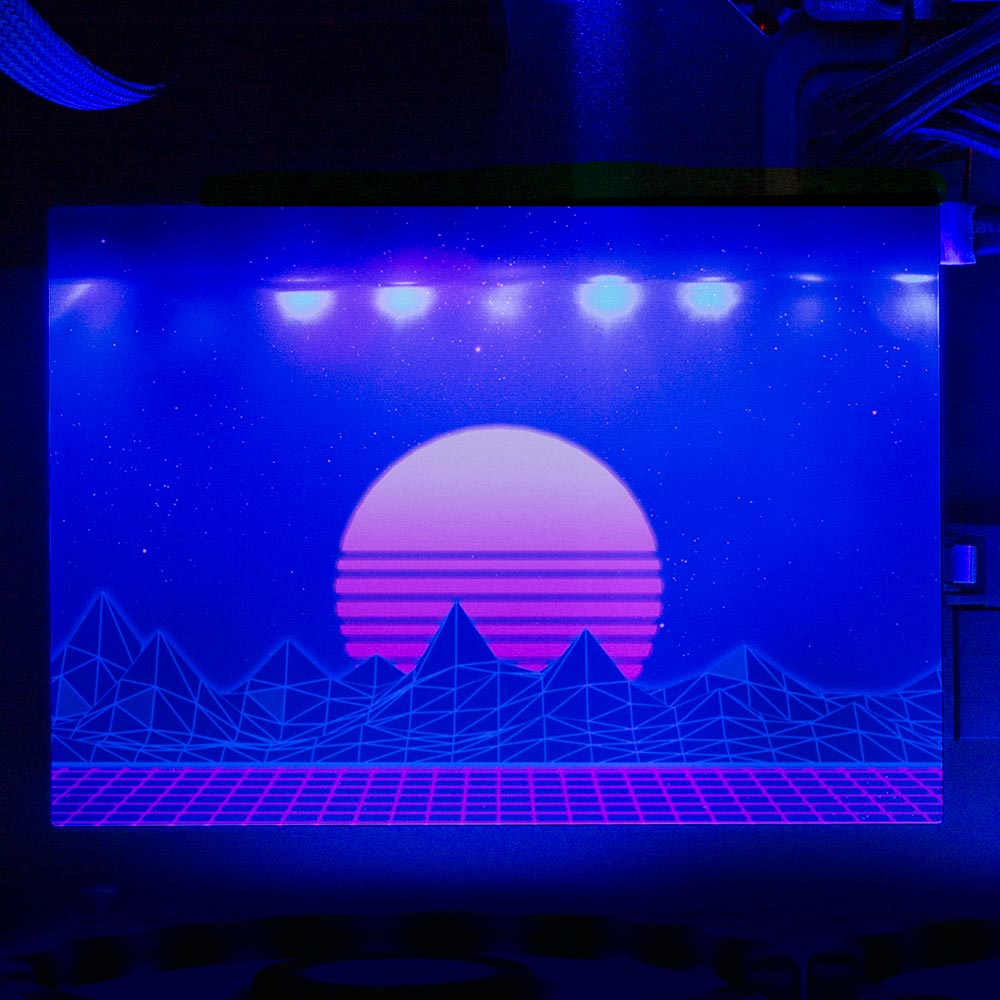 Synthwave Sunset RGB HDD Cover Horizontal - V1Tech