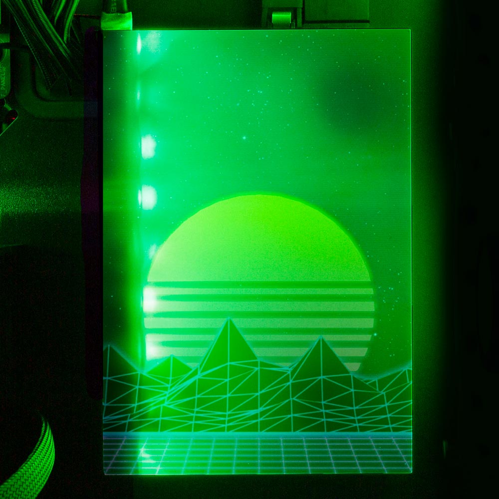 Synthwave Sunset RGB HDD Cover Vertical - V1Tech