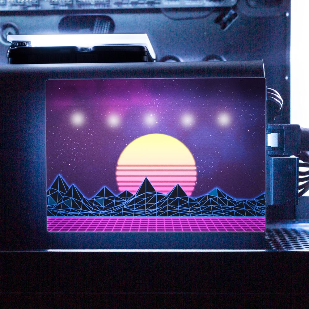 Synthwave Sunset RGB SSD Cover Horizontal - V1Tech