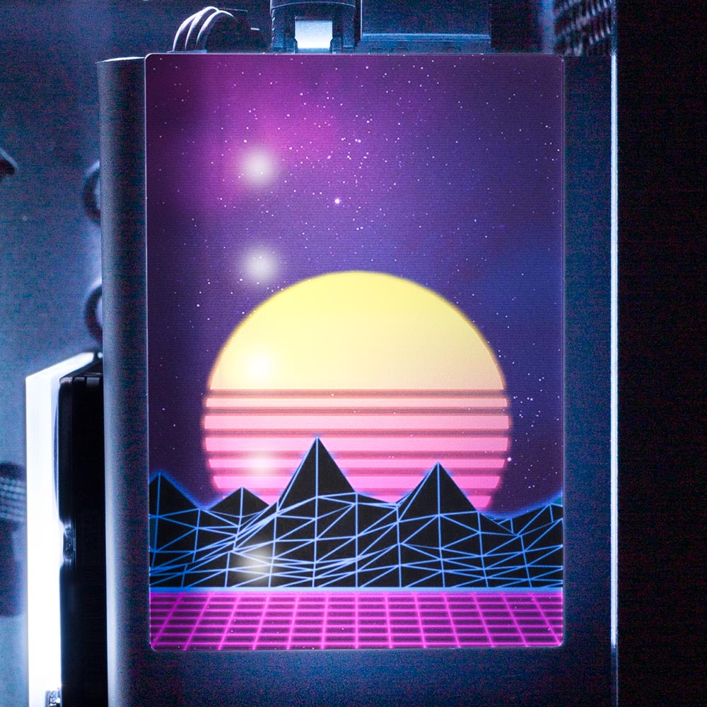 Synthwave Sunset RGB SSD Cover Vertical - V1Tech