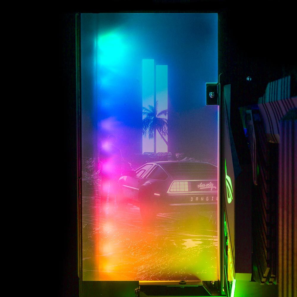 Technicolor Lian Li O11 and Dynamic and XL Rear Panel Plate Cover with ARGB LED Lighting - Dan Giuz - V1Tech