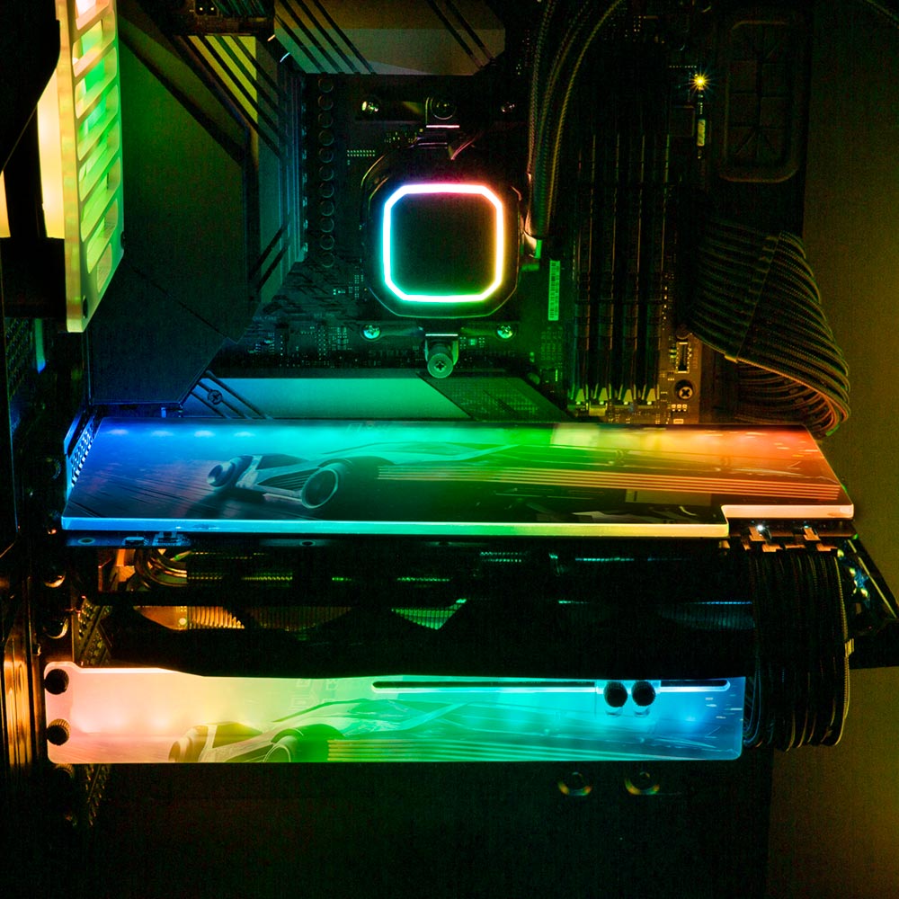 The Day RGB GPU Support Bracket - The Dizzy Viper - V1Tech