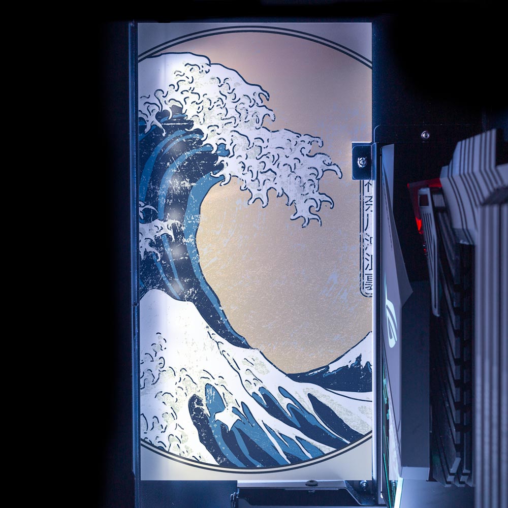 The Great Wave Lian Li O11 and Dynamic and XL Rear Panel Plate Cover with ARGB LED Lighting - Fanfreak - V1Tech