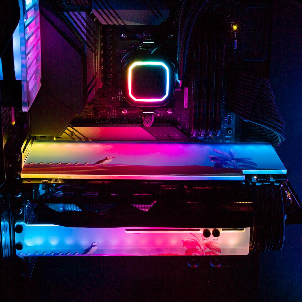 The Lost Penguin RGB GPU Support Bracket - Spectacular.way - V1Tech