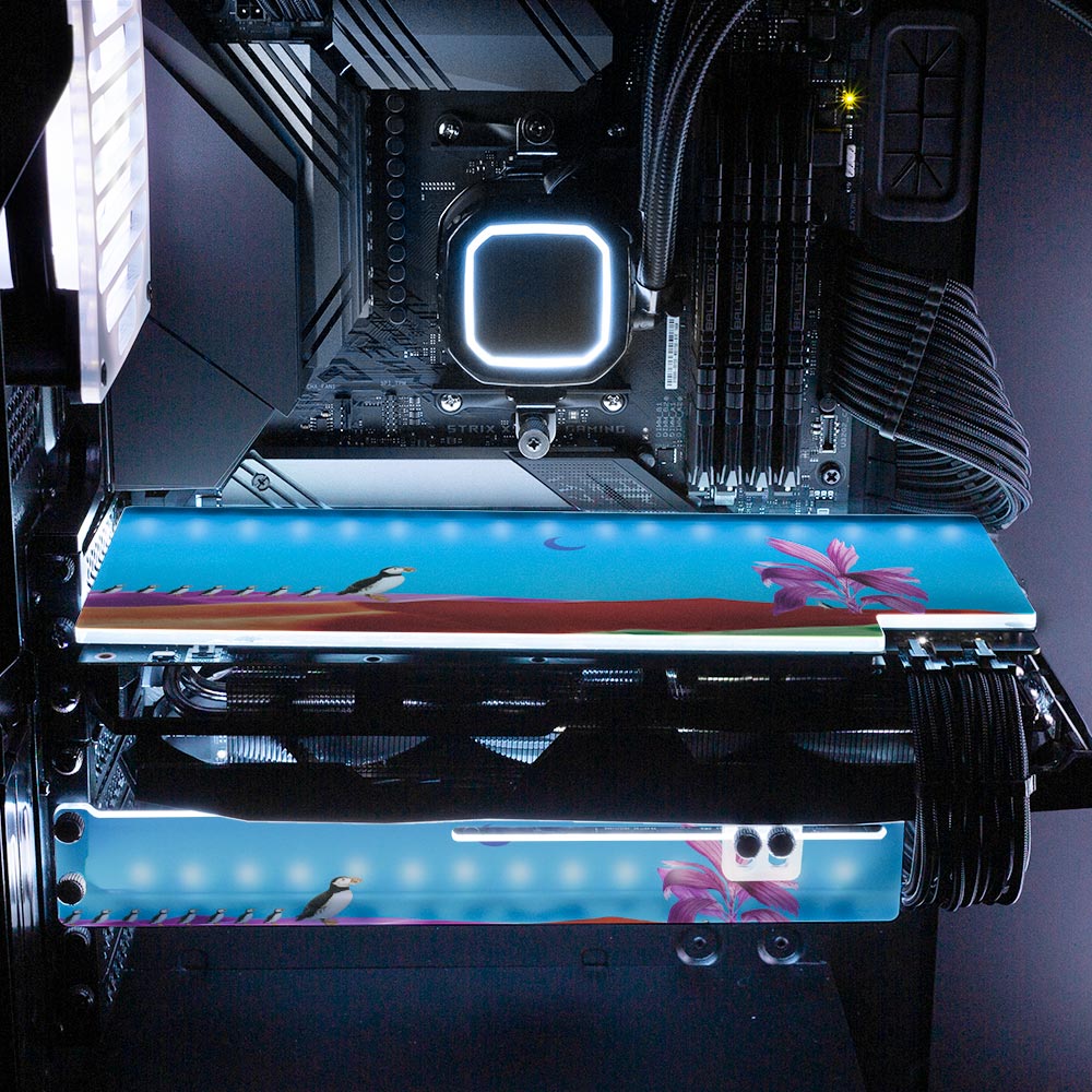 The Lost Penguin RGB GPU Support Bracket - Spectacular.way - V1Tech